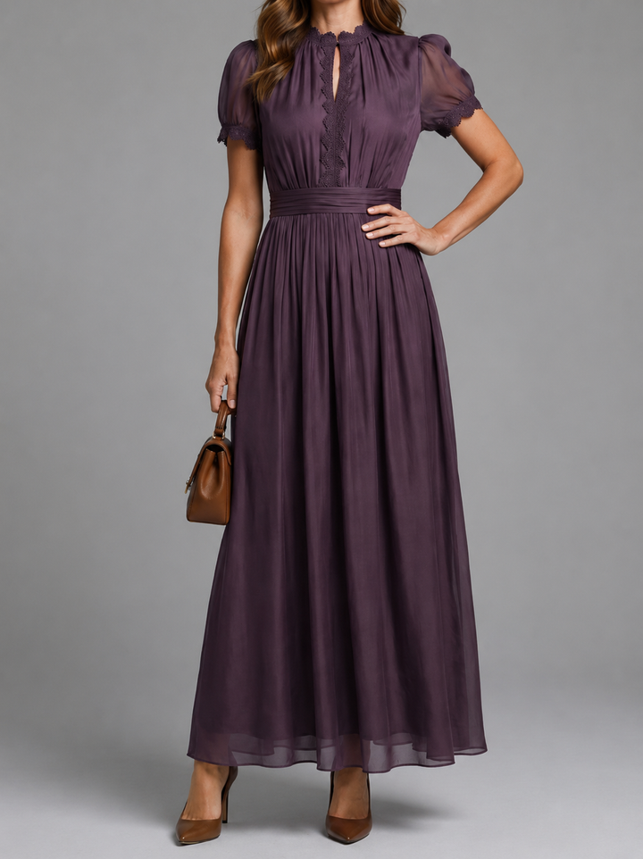 Elia | Gathered Waist Keyhole Maxi Dress