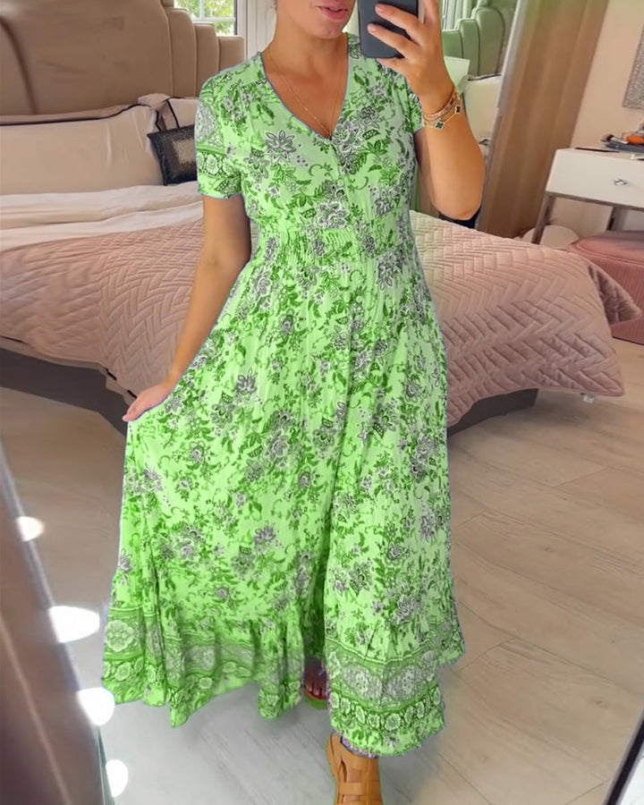 Amelia | Floral V-Neck Dress