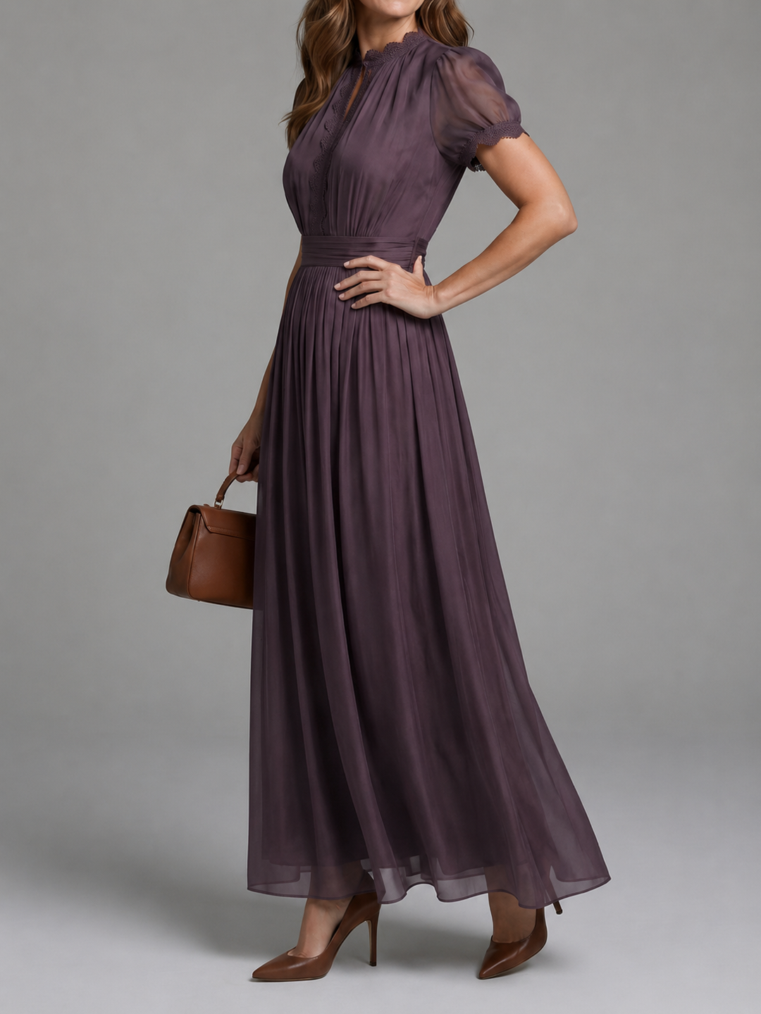 Elia | Gathered Waist Keyhole Maxi Dress