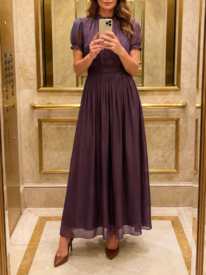 Elia | Gathered Waist Keyhole Maxi Dress