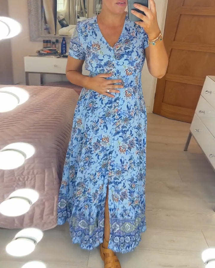 Amelia | Floral V-Neck Dress