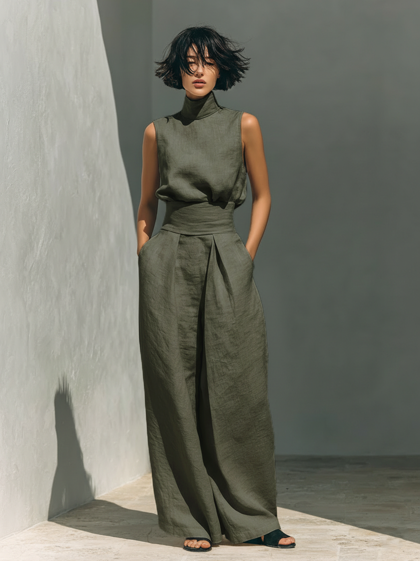 Blackwood | WIDE LEG COTTON PANTS SET FOR WOMEN