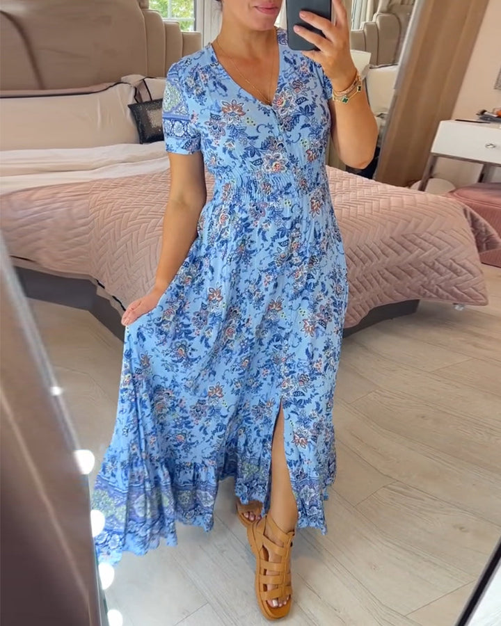 Amelia | Floral V-Neck Dress