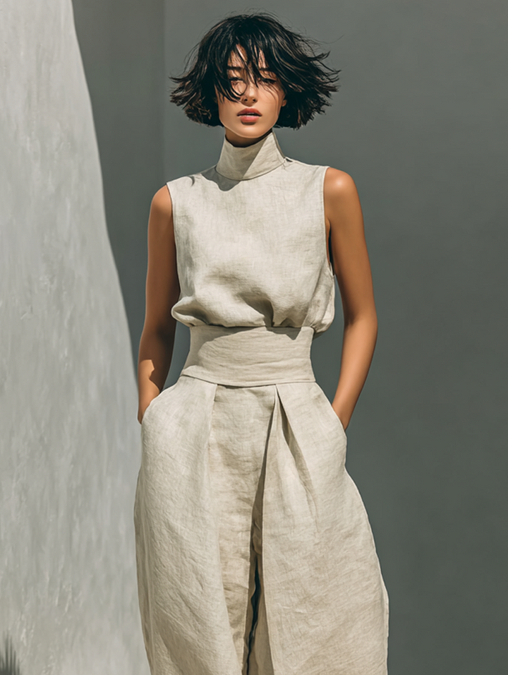 Georgiana | Sleeveless Blouse & Wide-Leg Pants Set